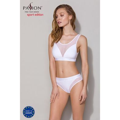 Топ з прозорою вставкою Passion PS002 TOP S, white SO4205 фото