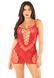Еротична мінісукня Leg Avenue Lace and Net Mini Dress, Red, One Size, ажурна, відкрита спина SX1734 фото 5