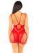 Еротична мінісукня Leg Avenue Lace and Net Mini Dress, Red, One Size, ажурна, відкрита спина SX1734 фото 2