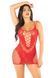 Еротична мінісукня Leg Avenue Lace and Net Mini Dress, Red, One Size, ажурна, відкрита спина SX1734 фото 1