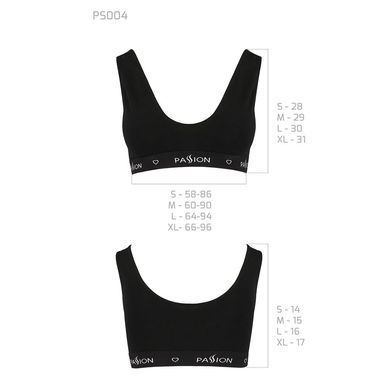 Спортивний топ з широкою гумкою Passion PS004 TOP M, black SO4220 фото