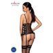 Сітчастий корсет з люверсами та знімними пажами Passion MALWIA CORSET S/M, black, екошкіра, стрінги SO5766 фото 2