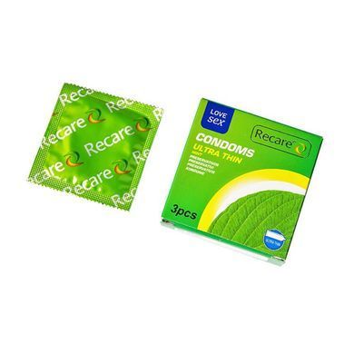Презервативи Ultra Thin Mint Condoms 3 шт, ультратонкі, аромат: м'ята SX3321 фото