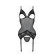 Корсет із підв&rsquo;язками та ажурним ліфом Passion CHRISTA CORSET L/XL, black, стрінги в комплекті SO5756 фото 5