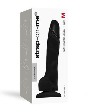 Реалістичний фалоімітатор Strap-On-Me SOFT REALISTIC DILDO Black - Size M SO4520 фото