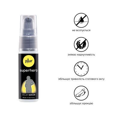 Сироватка-пролонгатор pjur Superhero Delay Serum 20 мл, створює ефект плівки, без оніміння PJ12090 фото