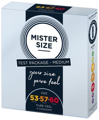 Набір презервативів Mister Size - pure feel - 53&ndash;57&ndash;60 (3 condoms), 3 розміри, товщина 0,05 мм SO8040 фото