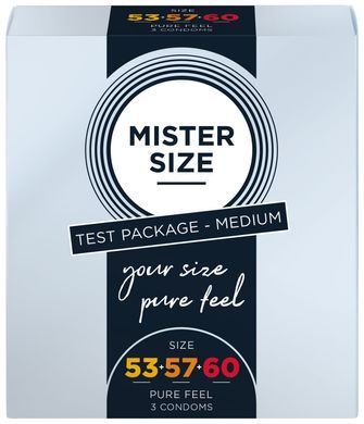 Набір презервативів Mister Size - pure feel - 53&ndash;57&ndash;60 (3 condoms), 3 розміри, товщина 0,05 мм SO8040 фото