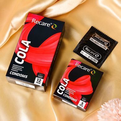 Презервативи Holographic Recare Cola Dotted&Ribbed Condoms 3 шт, з пухирцями і ребрами, аромат: Кола SX3329 фото