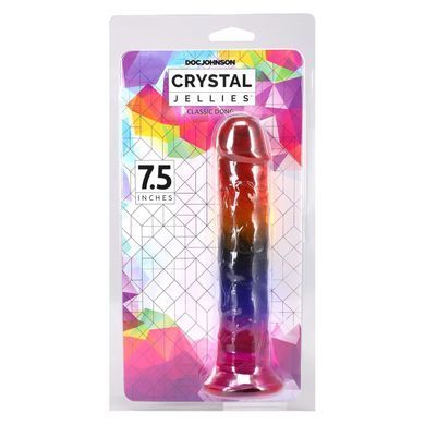 Фалоімітатор Doc Johnson Crystal Jellies - 7.5 Inch Dong - Rainbow SX4444 фото