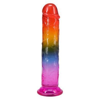 Фалоімітатор Doc Johnson Crystal Jellies - 7.5 Inch Dong - Rainbow SX4444 фото