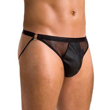Чоловічі відкриті сліпи Passion 034 OPEN LUKE XXL/XXXL Black, екошкіра SO7575 фото