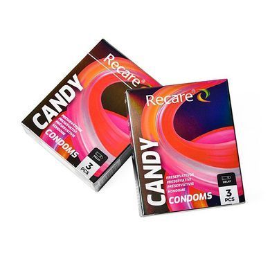 Презервативи Holographic Recare Delay Candy Condoms 3 шт, пролонгувальний ефект, цукерковий аромат SX3330 фото