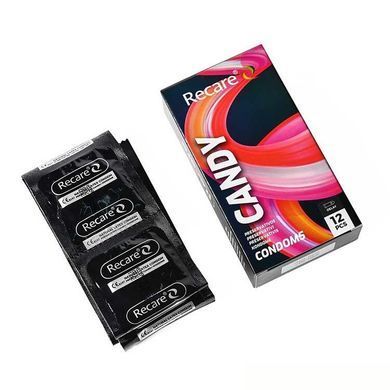 Презервативи Holographic Recare Delay Candy Condoms 12 шт, пролонгувальний ефект, цукерковий аромат SX3336 фото