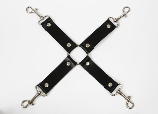 Хрестовина Feral Feelings - 4 Way Connector Black, натуральна шкіра SO3423 фото