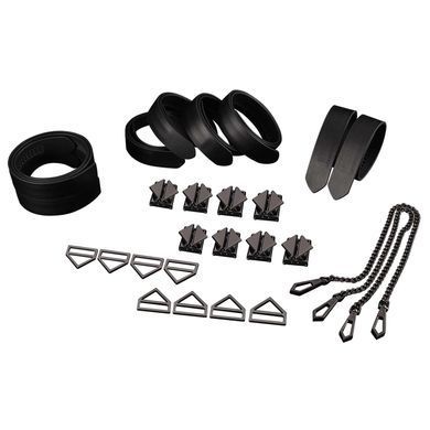 Набір для бондажу LOCKINK 8-Bondage-Straps Restraint Set, чорний 8 ременів з натуральної шкіри SX0835 фото