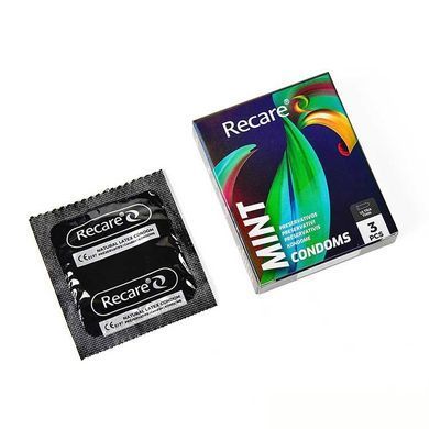 Презервативи Holographic Recare Ultra Thin Mint Condoms 3шт, ультратонкі, аромат: м'ята SX3331 фото