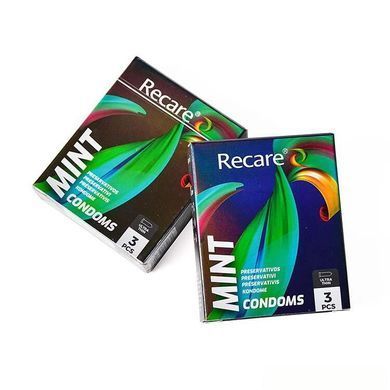 Презервативи Holographic Recare Ultra Thin Mint Condoms 3шт, ультратонкі, аромат: м'ята SX3331 фото