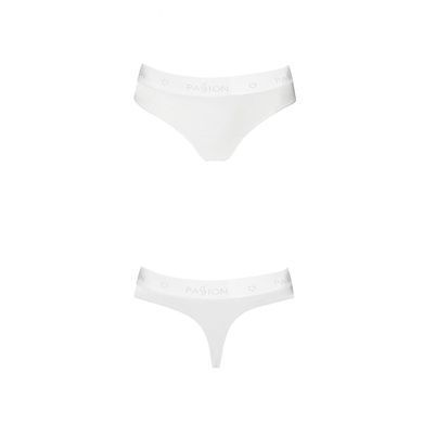 Трусики-бразиліана з бавовни Passion PS005 PANTIES L, white SO4223 фото