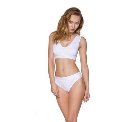 Трусики-бразиліана з бавовни Passion PS005 PANTIES L, white SO4223 фото