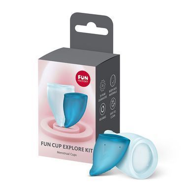 Набір менструальних чаш Fun Factory FUN CUP EXPLORE KIT, 2 шт, Multicolored Turquoise, об&rsquo;єми 20 та 30 мл SX3679 фото