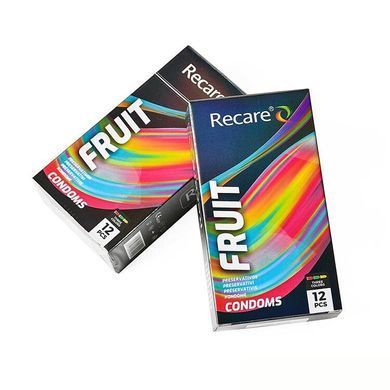 Презервативи Holographic Recare Fruit Flavour Condoms 12 шт, аромати: м'ята, банан, полуниця SX3339 фото