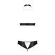 Комплект відкритий топ та трусики з екошкіри з люверсами Passion MALWIA SET OpenBra XXL/XXXL, black SO5770 фото 4