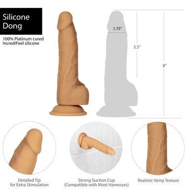Фалоімітатор ADDICTION Dual Density Silicone Dildo Caramel 8&Prime;, присоска, діаметр 4,3 см, віброкуля SO8243 фото