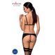 Комплект з екошкіри Passion MILEY SET L/XL, black, трусики, бюстгальтер, пояс для панчіх SO5771 фото 2